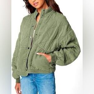 Blank NYC Olive Quilted Hooded Jacket